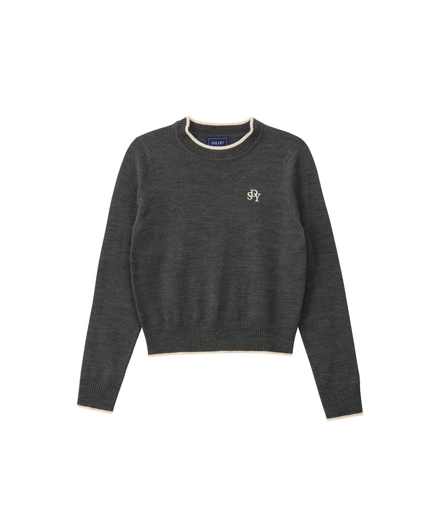 SALON DE YOHN Logo Basic Knit_ Gray