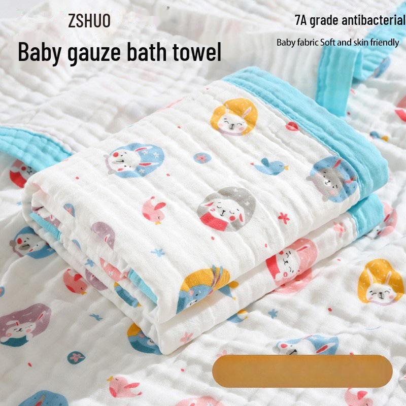 A-Class Soft Infant Cotton Gauze Bath Towel & Blanket, Six-Layer, Universal for All Seasons.