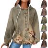 Women's  Long Sleeve Casual  Print Drawstring Hoodie Sweatshirts For Women Pullover With Pockets