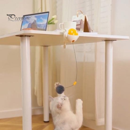 Подвесной пушистый кошачий мячик, электронный самостоятельный игровой мячик для домашних животных, автоматический подъемный меховой мячик, интерактивная игрушка-дразнилка для домашних кошек