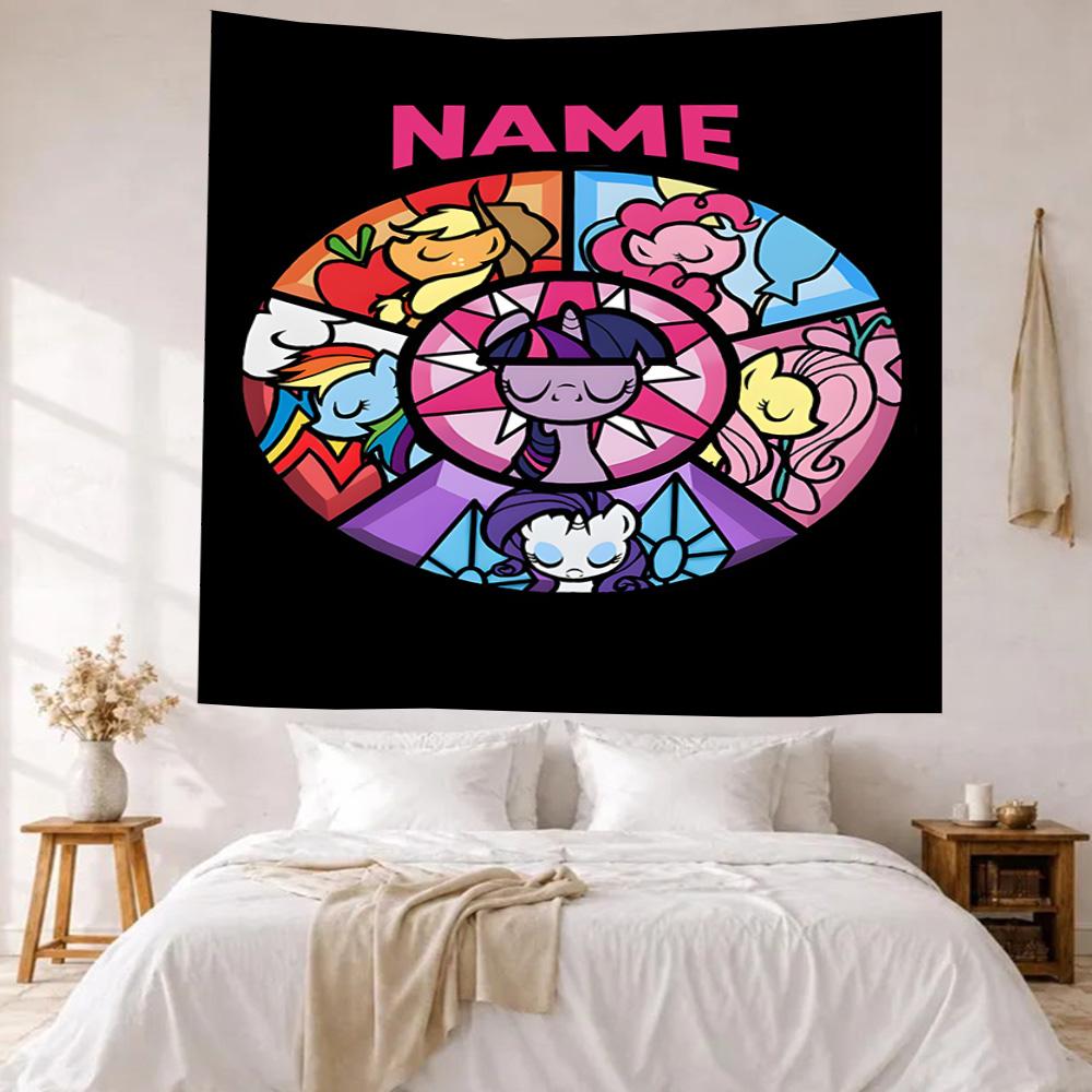 Little Pony Custom Your Name Wall Decor Tapestry Art For Pet Memorial Birthdaywedding Party Backdrop Family Gift