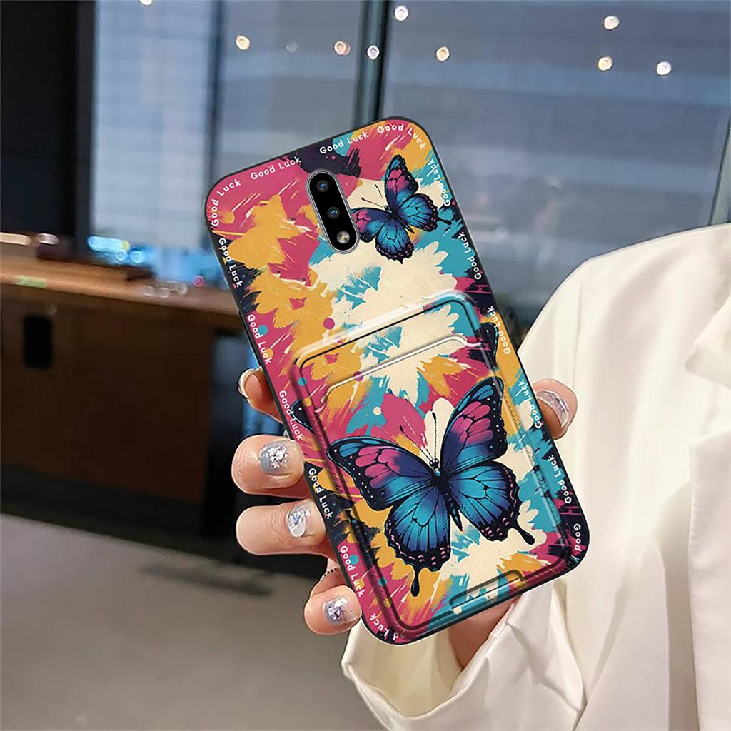 Cartoon Cute Phone Case For Nokia 2.3 Graffiti Card bag Waterproof Fashion Design Dirt-resistant Card slot Full wrap TPU