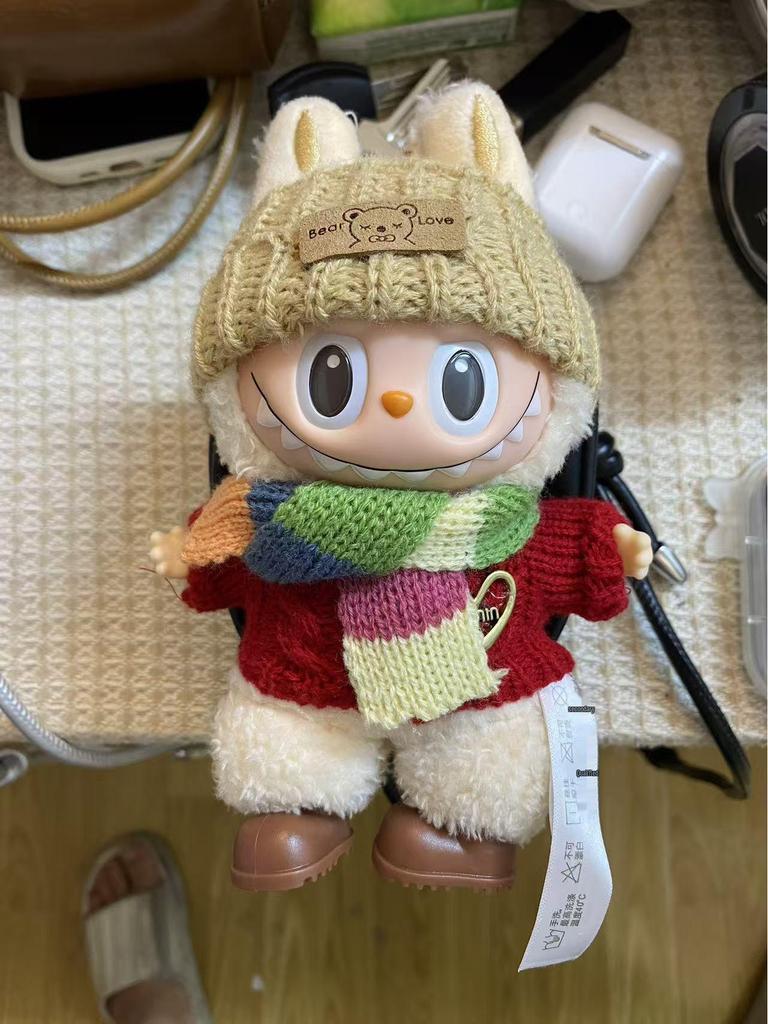 Мягкая игрушка-кукла Лабубу, брелок с клипсой для телефона и кошельком для монет, аксессуар через плечо