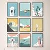 Travel Canvas Paintings Prints Nordic Wall Art Pictures Landscape Beach Lighthouse Sailboat Posters Modern Home Decoration Gift