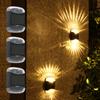 New Solar Projection Wall Lamp, Outdoor Garden, Courtyard Fence Decoration, 4LED Outdoor Waterproof Upper and Lower Luminescent Wall Washing Lamp