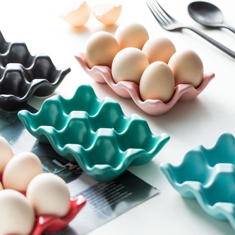 6 сеток, держатель для яиц, керамический противоскользящий ящик для яиц, холодильник, противоударный держатель для яиц, ящик для хранения, организация домашнего хранения