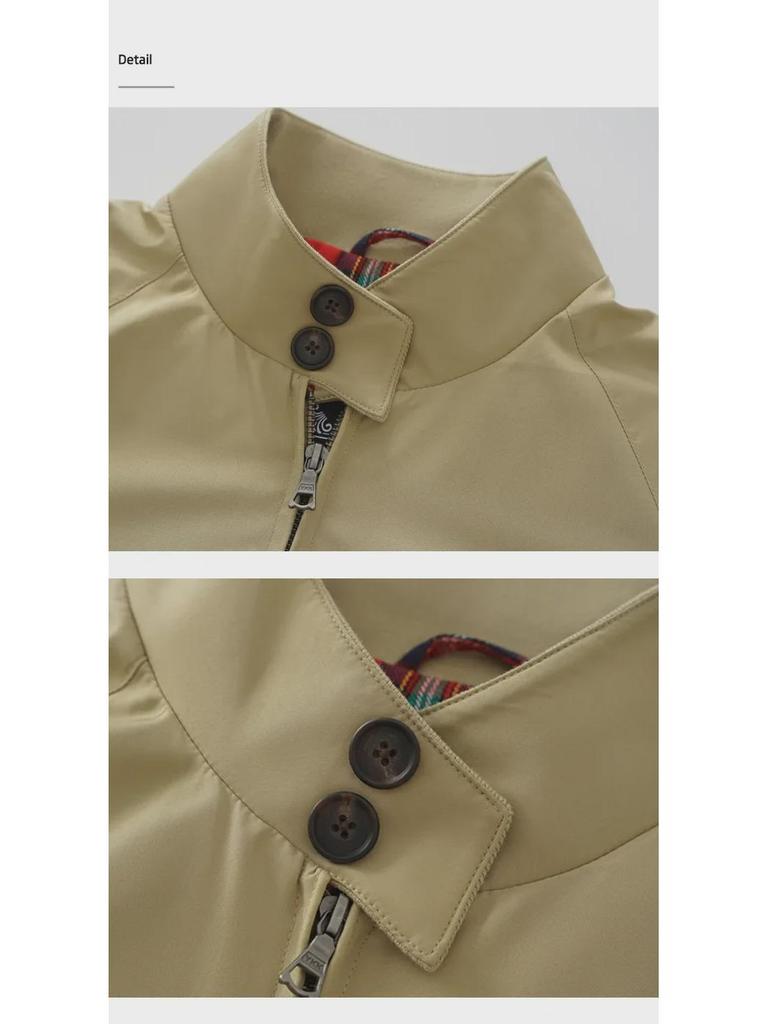 GDDQSDC Мужская куртка Harrington цвета хаки - осенняя ретро тонкая ветрозащитная в стиле мотоцикла, американская рабочая одежда G9