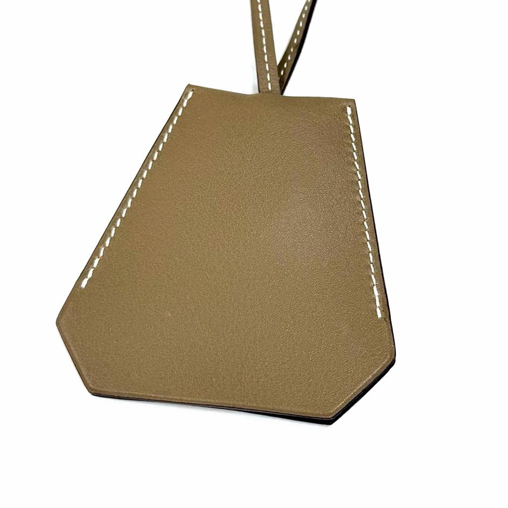 Excellent HERMES Necklace Leather Clochette Necklace Charm Leather leather Women Used