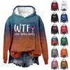 Women's Casual Fashion Wine Turkey Family Thanksgiving Print Long Sleeve O-Neck Pullover Hoodies