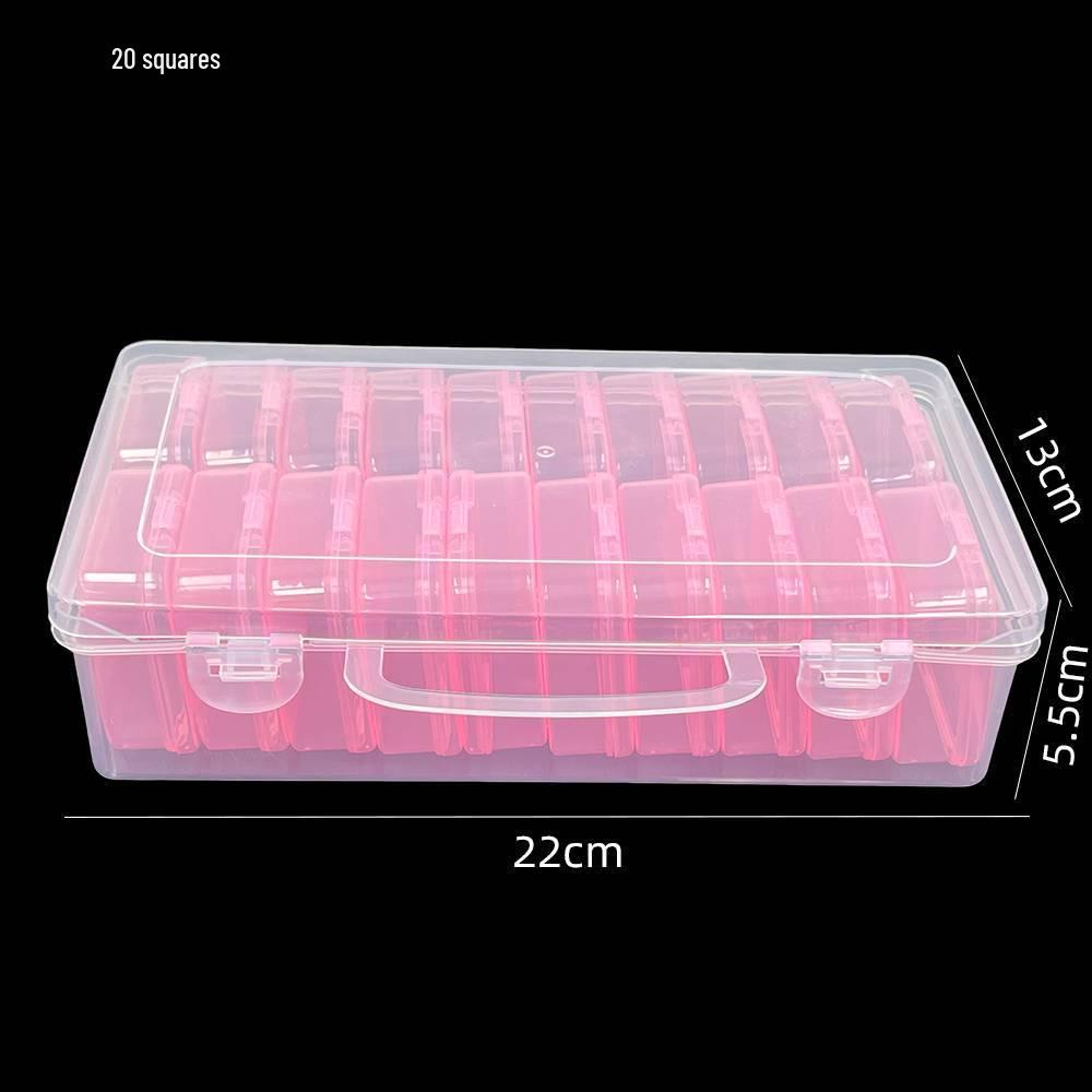 Прозрачный органайзер с 14 ячейками для хранения алмазной вышивки, бусин, лака для ногтей и ювелирных изделий