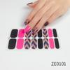 ZE European American Style Waterproof No-Cure Gel Nail Wraps, Full Cover Blend Color Block Spring Summer Nail Stickers, Nail Patch Films