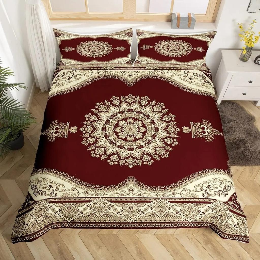 Племенной Цветочный Комплект Пододеяльника Богемный Геометрический Цветочный Комплект Постельного Белья Таинственная Индийская Абстрактная Сетка Пододеяльник Размер Twin King