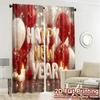 2pcs, 2D FLAT PRINTING Curtains (Without Rod) NewYearCheers Contemporary Modern Curtains Polyester Curtains Versatile All