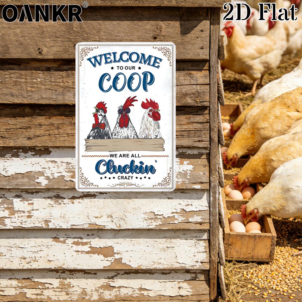Vintage Metal Tin Sign Ideal Gift x Inch Welcome To Our Coop Art Poster Metal Signs for Farm Garden Home Wall Decor Plaque