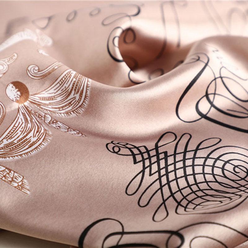 Versatile Silk Scarf Women Large Shawl Floral Print Stoles Square Bandanna Luxury Kerchief Female Foulard Muffler Neckerchief