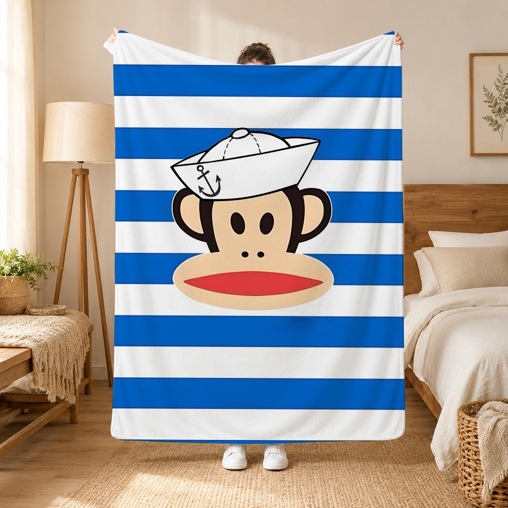 Julius the Monkey Character Throw 240g flannel blanket, suitable for sofas, beds, offices,  exquisite gift blankets