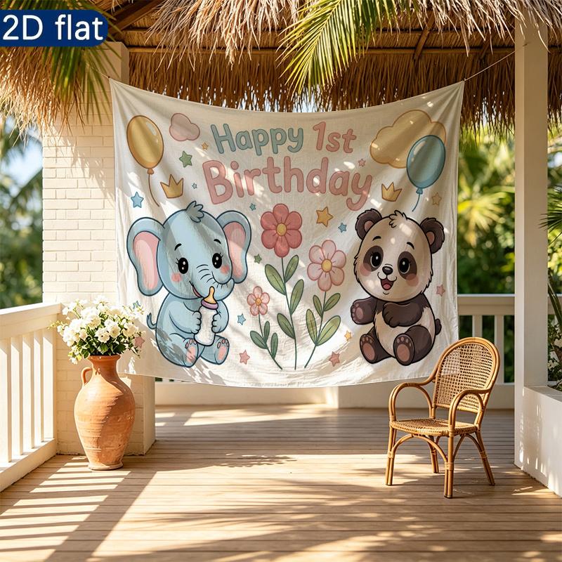 1st Birthday Birthday Backdrop - Room Wall Decor