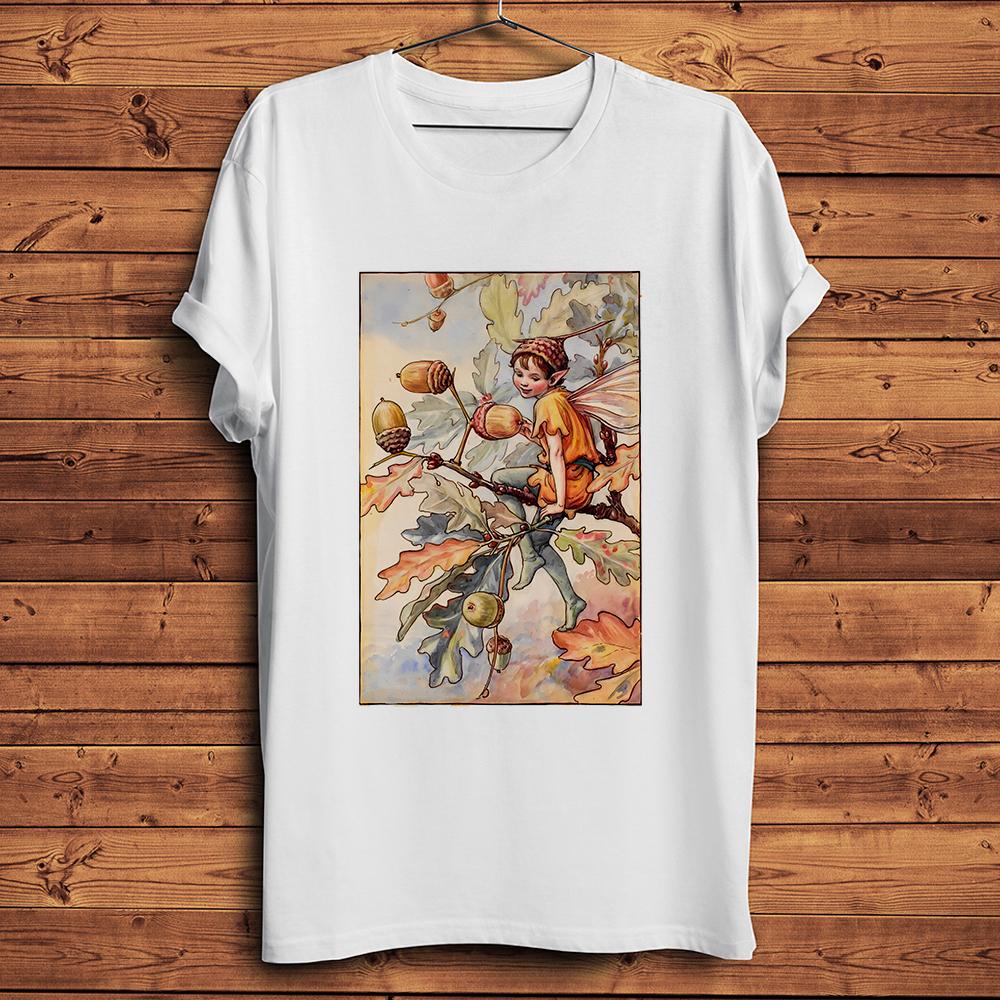 Cute Oak Tree Fairy Elf,Funny Vintage Artistic T-shirt,Daily Short Sleeve Casual TShirt,Unisex
