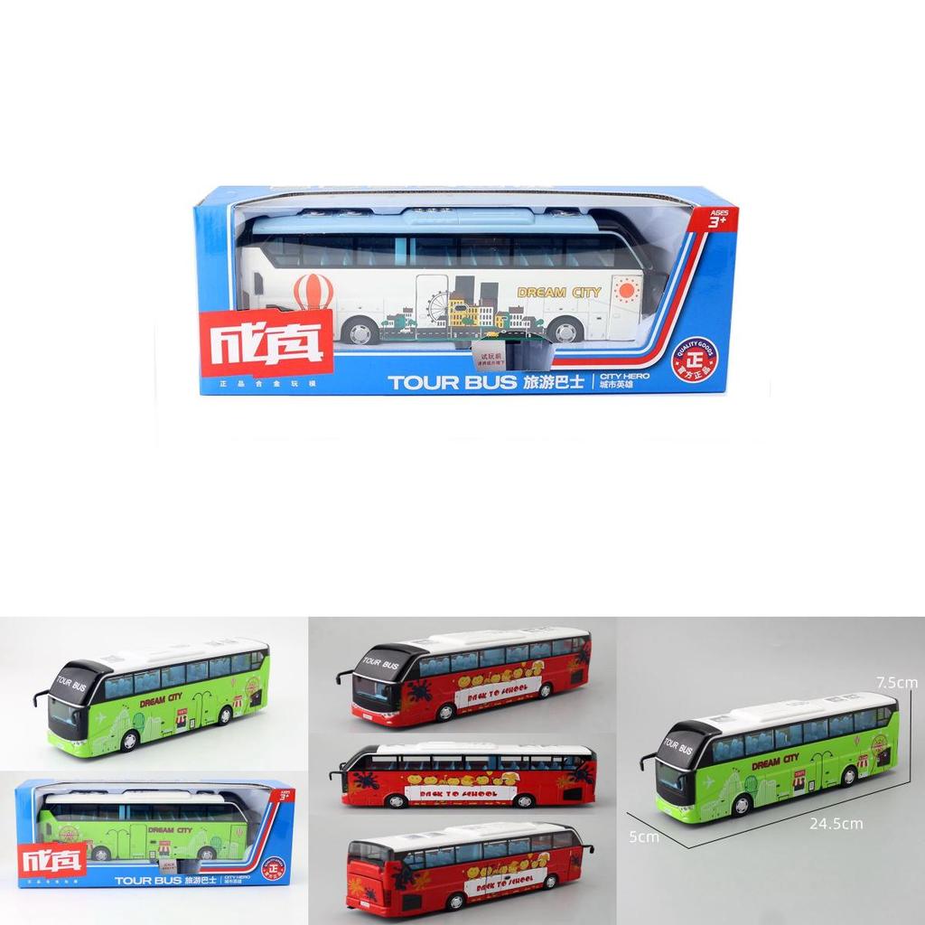 Alloy City Sightseeing Bus Model With Sound Light For Collectors And Kids