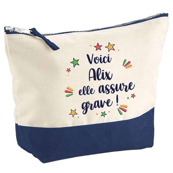 Trousse de maquillage - PLANETEE - Alix elle assure grave - grand format - coton - impression HD - fabriquée en France