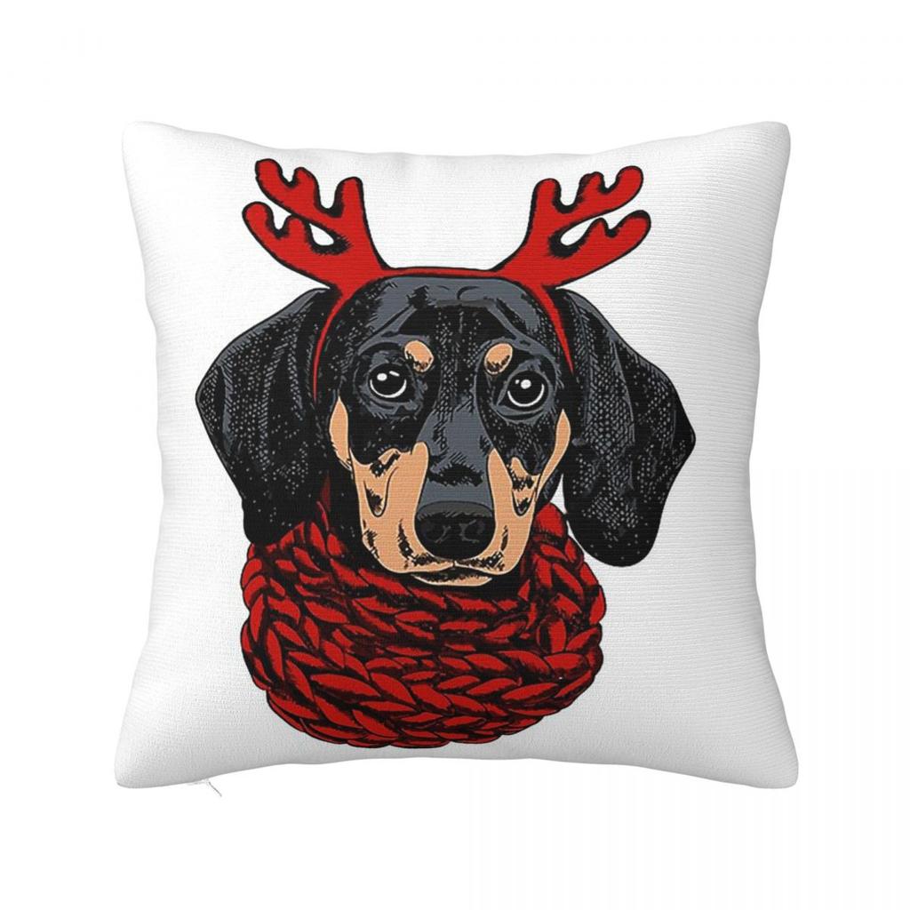 Dachshund Dog Art Throw Pillow Cover Polyester Throw Pillow Wiener Sausage Doxie 4545cm Pillowcase