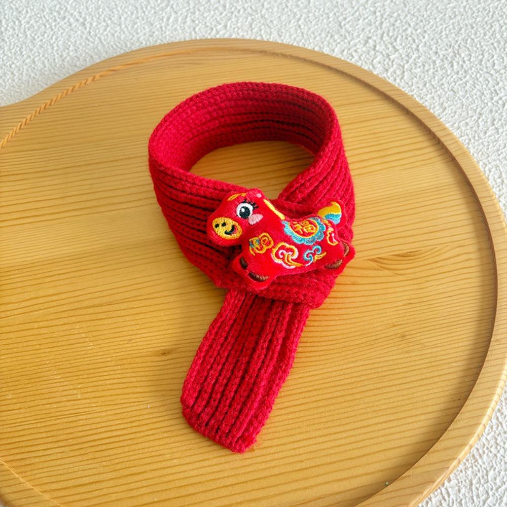 Celebration Decoration Warm Knitted Pet Scarf Cozy Red Color Pet Accessories Warmer Neckerchief Photo Prop