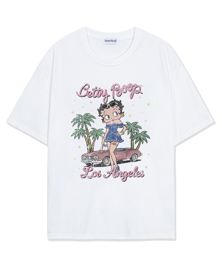 CNVS Betty Boop In La Oversized Short Sleeve T-Shirt_White