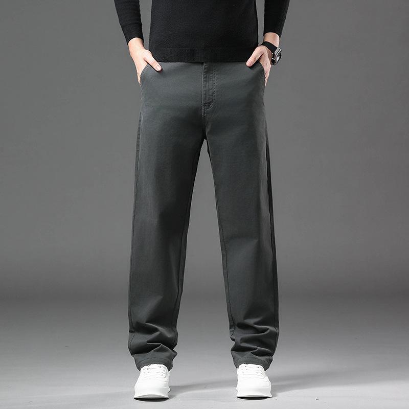 Весна и осень 2024 года, новые повседневные брюки высокого класса для мужчин, прямые свободные широкие брюки в деловом стиле