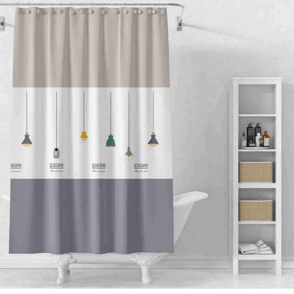 3D-печатная шторка для душа из ПЭВА с крючками – Толстая, водонепроницаемая, устойчивая к плесени перегородка для ванной