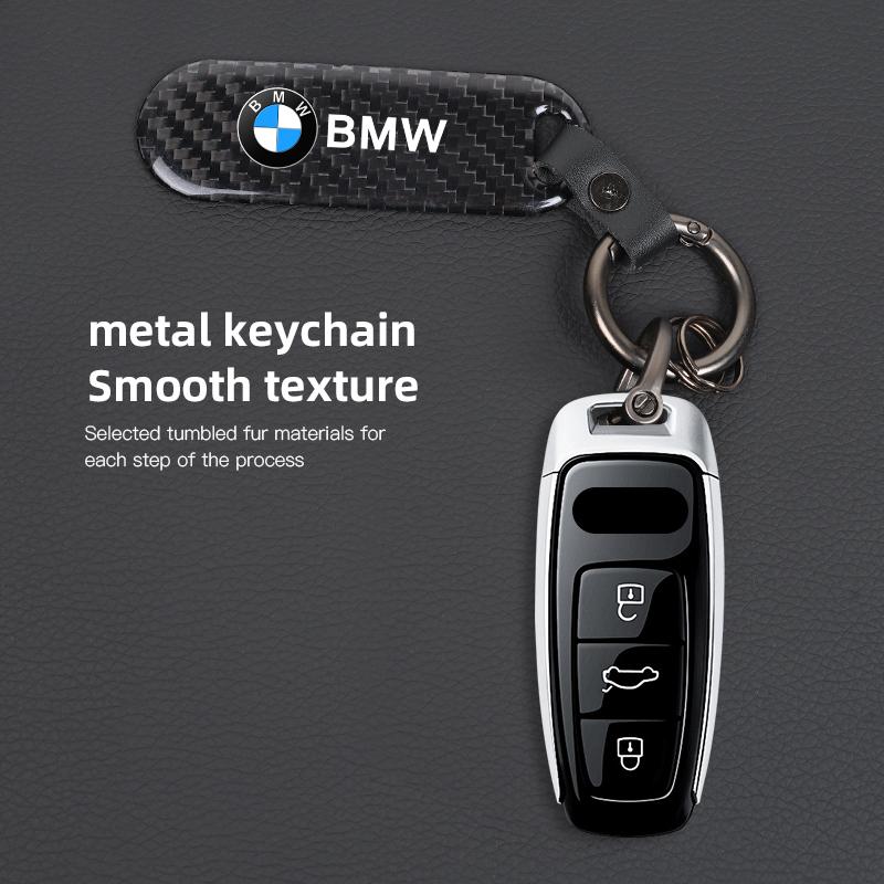 DKHN5 1Pcs Creative Carbon Fiber Auto Key Ring Car Key Holder Accessories For BMW E90 G80 M3 G30 M5 F82 F83 F20 F21 G42 F95 F96 G06 M2