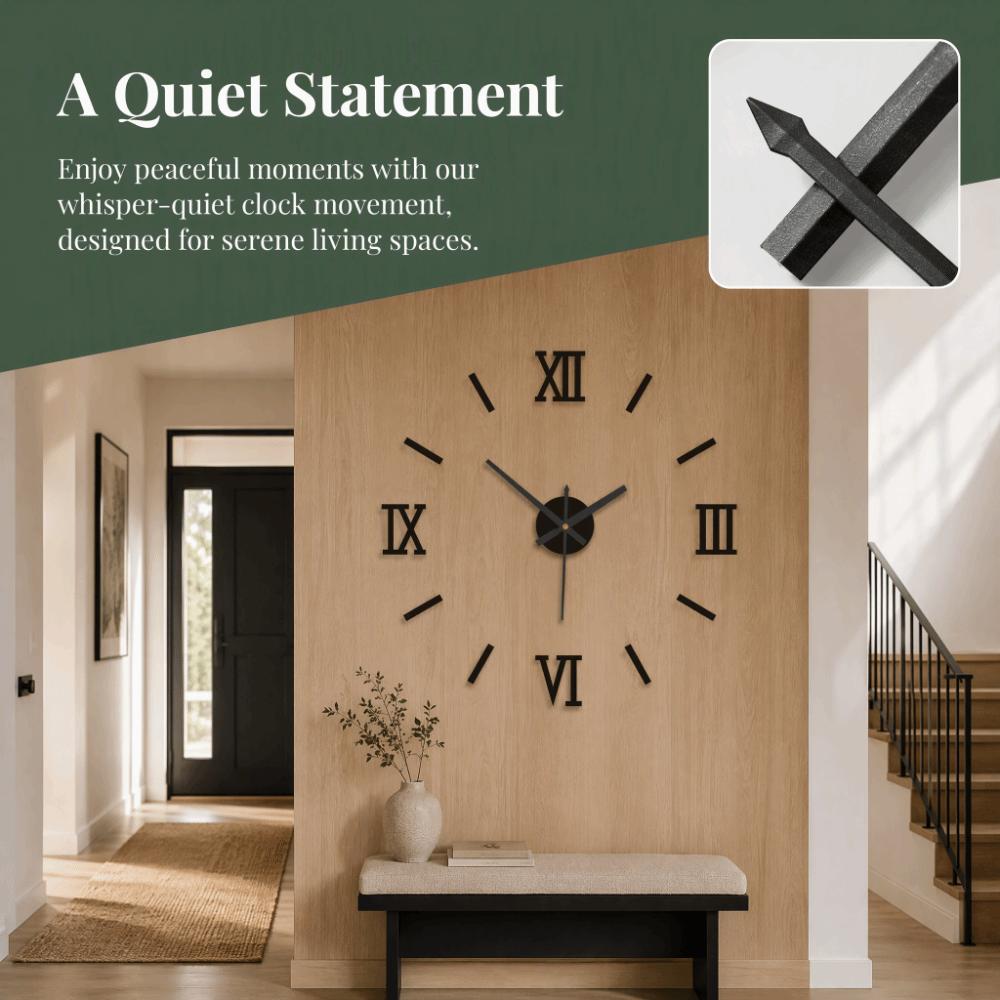 50cm DIY Wall Clock Acrylic Wall Clock Sticker DIY Creative Mirror Wall Clock  Home Office Decor