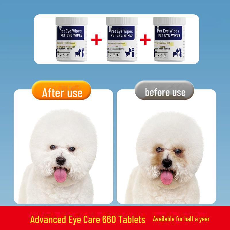 Pet Eye Wipes - Non-Woven Tear Stain and Dirt Remover for Cats and Dogs