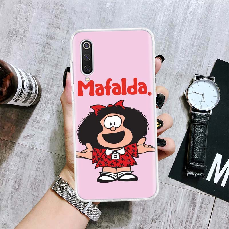 Чехол для телефона с мультяшным рисунком Мафальды для Xiaomi Redmi Note 10 9 8 11 Pro 11T 11S 10S 9S 9A 9C 9T 8T 8A 7 7A 5 Обложка с художественным узором Coque