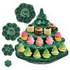 Christmas Deviled Egg Platter,Ceramic-Like Christmas Tree Deviled Egg Holder,4 Pcs 26 Holes Stackable Ceramic-Like Tree Platters