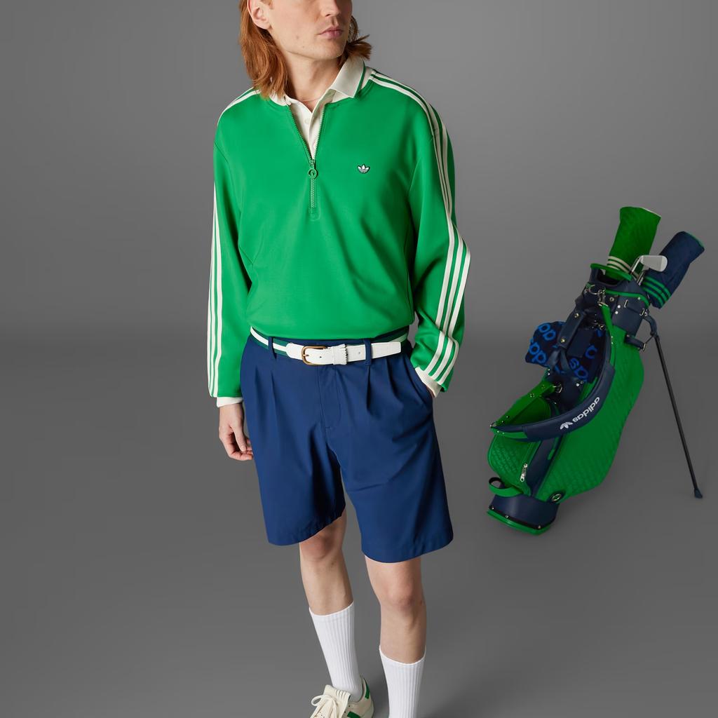 Adidas Оригинальная толстовка на молнии 1/4 с тремя полосками, Модная, Универсальная, Удобная, Полосатая толстовка с длинным рукавом, Мужская толстовка, Зеленая, JP2061