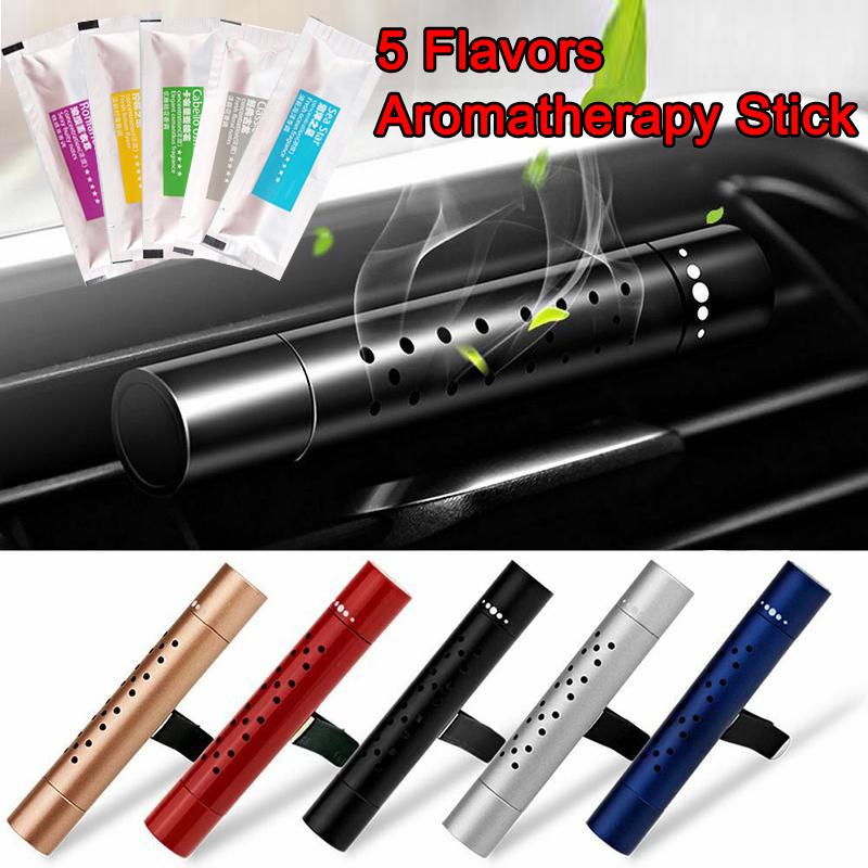 Car Perfume Air Vent Perfume Clip with 5 Flavors Solid Aromatherapy Stick Adjustable Freshener