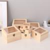 Personalizable Wooden Square Box for Crafts Gifts and Jewelry Storage