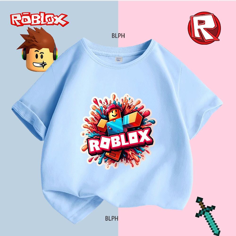 Милая футболка для детей с принтом персонажа Roblox, Яркая и веселая футболка в игровом стиле для мальчиков/девочек, Идеально подходит для повседневной носки и Roblox