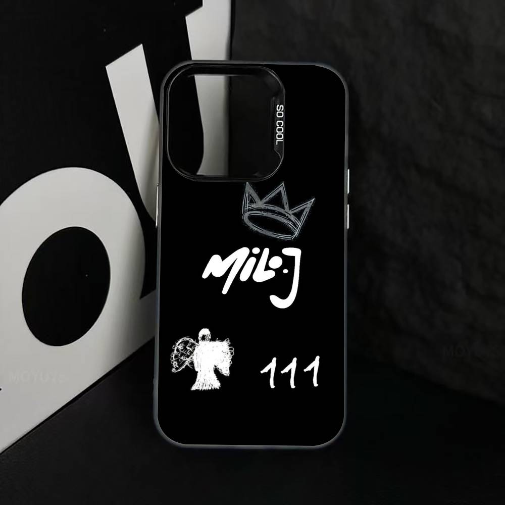 M-Milo J Phone Case For iPhone 17,16,15,14,13,12,11 Plus,Pro Max,XS,Colorful Silver Black Cover