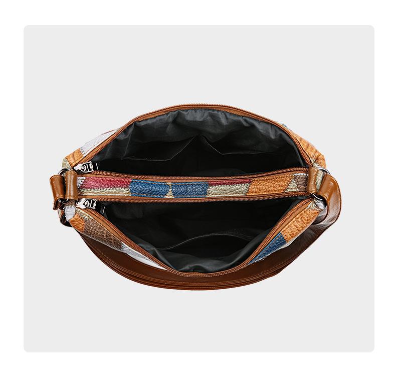 Женская сумка кроссбоди и тоут через плечо из лоскутной кожи большой вместимости для работы и поездок