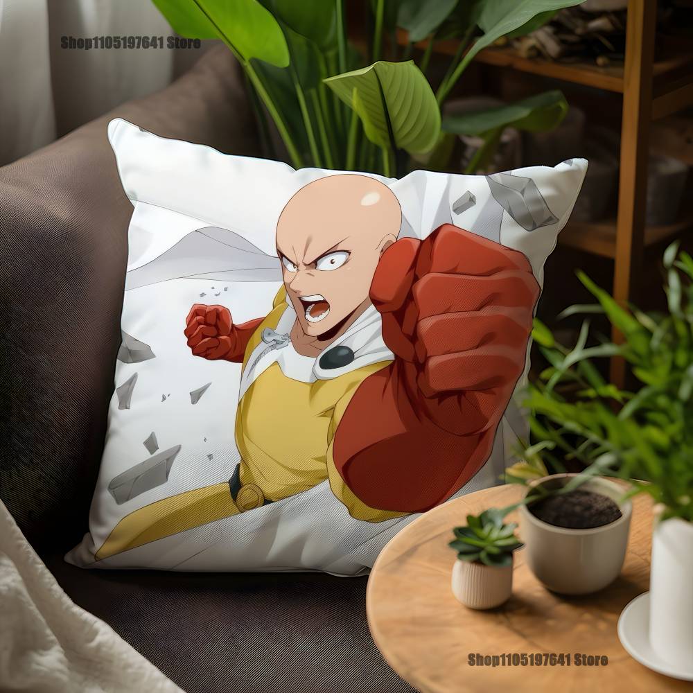 Наволочка для подушки с изображением Сайтамы из One-Punch Man для декора дивана, автомобиля, офиса, комнаты, печатная наволочка, декоративные элементы и защита