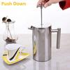 1000ml Stainless Steel 304 Double Layer French Presse Coffee Pot Larger Capacity Manual Cafe's Maker
