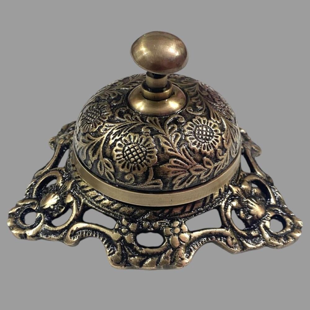 Старинный морской латунный настольный колокольчик – 12,7 см, для приема гостей, для звонка