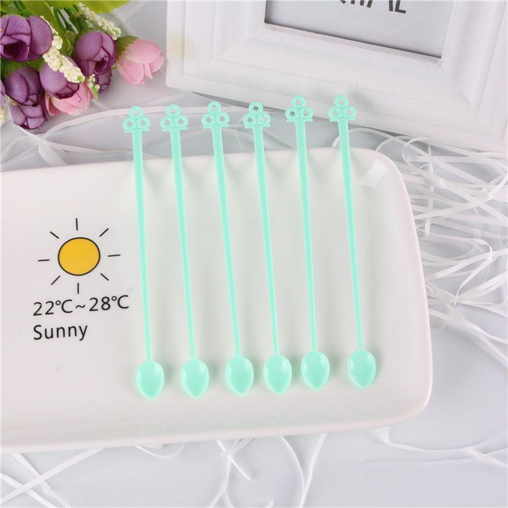 Инструменты для перемешивания фруктов Мини-пластиковая ложка для кофе конфетного цвета с длинной ручкой Бар