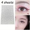 4 листа наклеек со стразами, самоклеящиеся жемчужные, фестивальные украшения для лица, наклейки для макияжа лица, волос, тела, шармы со стразами