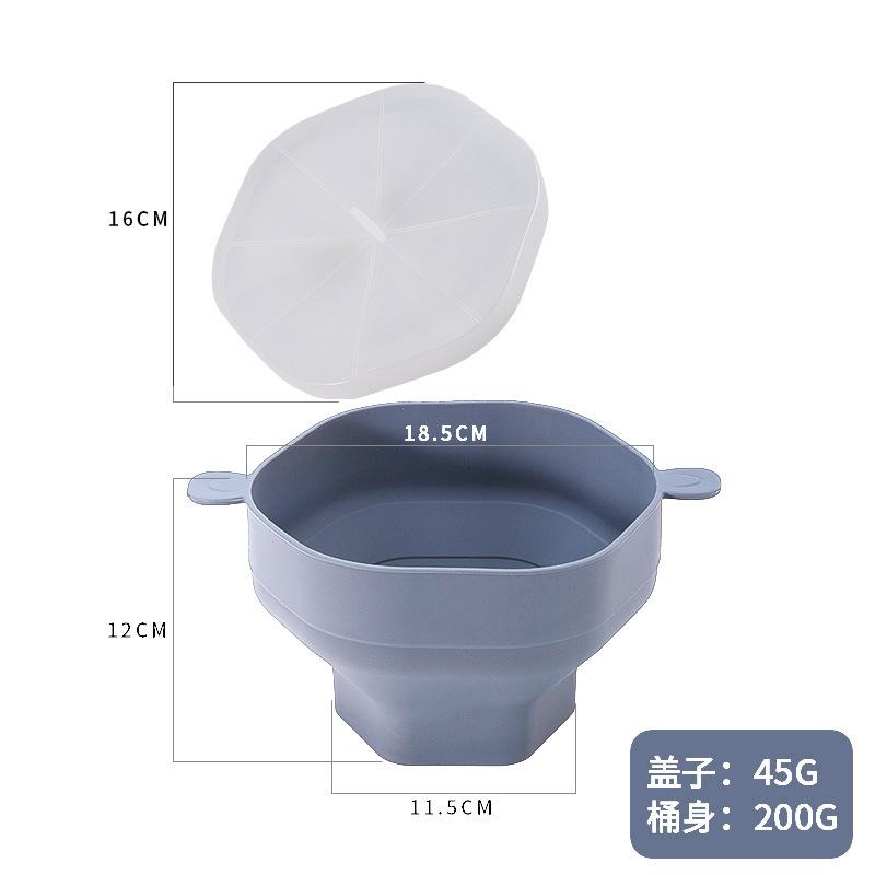 Силиконовая миска для попкорна в микроволновой печи, складная миска для попкорна с крышкой, складная большая емкость для попкорна, кухонные принадлежности для выпечки