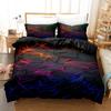 Colorful Glowing Polygonal Grid Pattern Bedding Set Duvet Cover Set with Pillowcases King Queen Twin Double Size Comforter Set