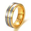 8MM Tungsten Steel Ring Black Color Dual Tone Unisex Fashion Jewelry Gift