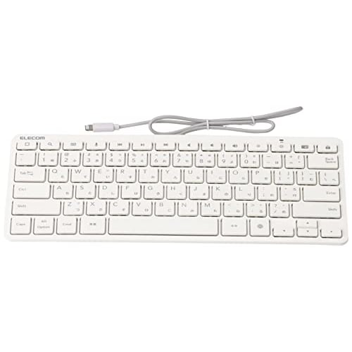 Elecom Проводная клавиатура с разъемом Lightning, раскладка США, пантограф, белая, TK-LCP01WH