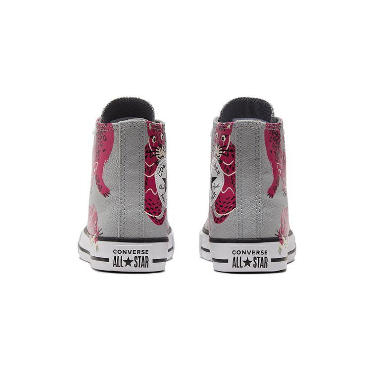 Converse Chuck Taylor All Star Canvas Удобные Универсальные Высокие Детские парусиновые кеды Детские кроссовки Серый Розовый 671613C